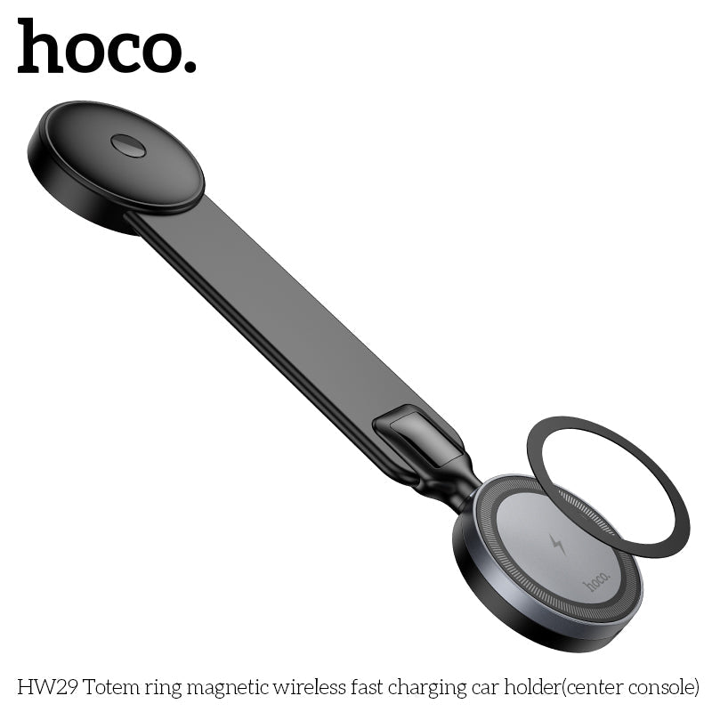 HOCO HW29 | Totem ring magnetic wireless 15W fast charging car holder HOCO HW29 | Totem ring magnetic wireless 15W fast charging car holder